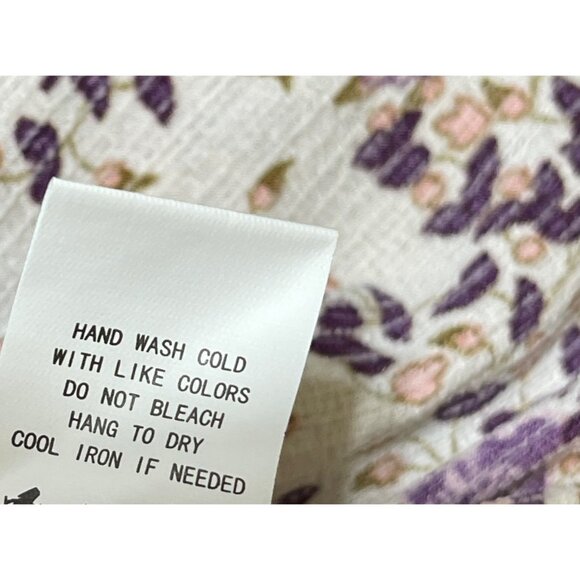 New Melloday Floral Top Blouse Purple Pink Size 1X Stretch - Picture 9 of 9